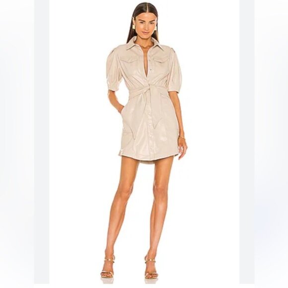 JONATHAN SIMKHAI Novah Faux Leather Dress - Picture 1 of 16
